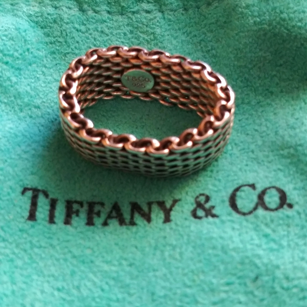 Tiffany & Co. Silver Somerset Mesh Ring (6.5)